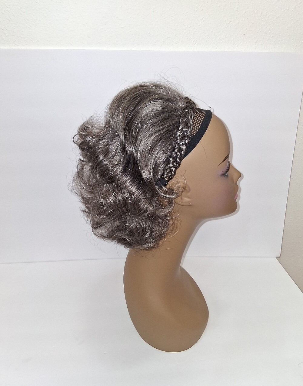 Paula Young Gray Short Wavy Wig with Braided Headband - Women Hair